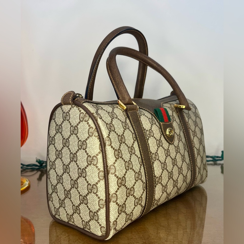 SOLD: Vintage Gucci Sherry Line Boston Bag Authentic 1980’s w/Dust Cover - Picture 3 of 17